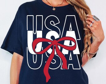 USA SVG USA Png Quattro luglio Svg Png Coquette America svg America Png Patriottico svg Giorno dell'Indipendenza Png File di taglio per sublimazione per Cricut