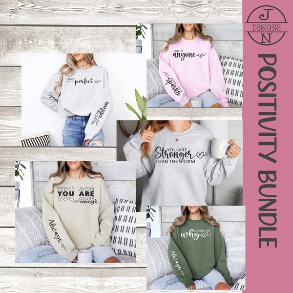 Motivational SVG Motivational PNG Bundle Self Love svg bundle  Inspirational Sleeve Sweatshirt Design Svg Bundle  Empowered Women Svg