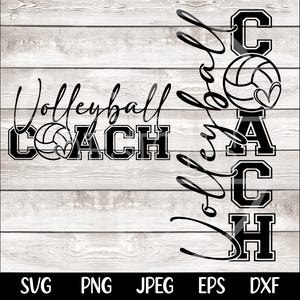 K&ouml;nnte beinhalten: Schwarzwei&szlig;es Grafikdesign mit dem Text "Volleyball Coach" und einem Volleyball mit einem Herzen. Der Text "Volleyball Coach" ist in einer fetten, klobigen Schriftart. Der Volleyball ist mit einem Herzen in der Mitte stilisiert.