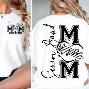 Senior Band Mom SVG Band Mom PNG Marching Band Mom Shirt Design Drumline Mom png svg Digital File Cut File for Cricut Sublimation
