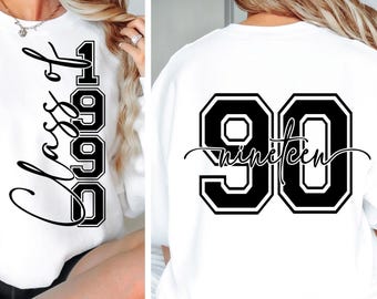 Clase de 1990 SVG Png Reunión de clase 1990 PNG Clase de último año de 1990 Svg PNG 1990 Svg Archivo de corte de graduación para diseño de sublimación de Cricut