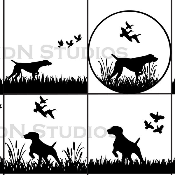 German Shorthaired Pointer Bird Hunting Duck Hunting Pheasant Hunting Quail Dove SVG Car Decal T-shirt PNG SVG silhouette Digital File