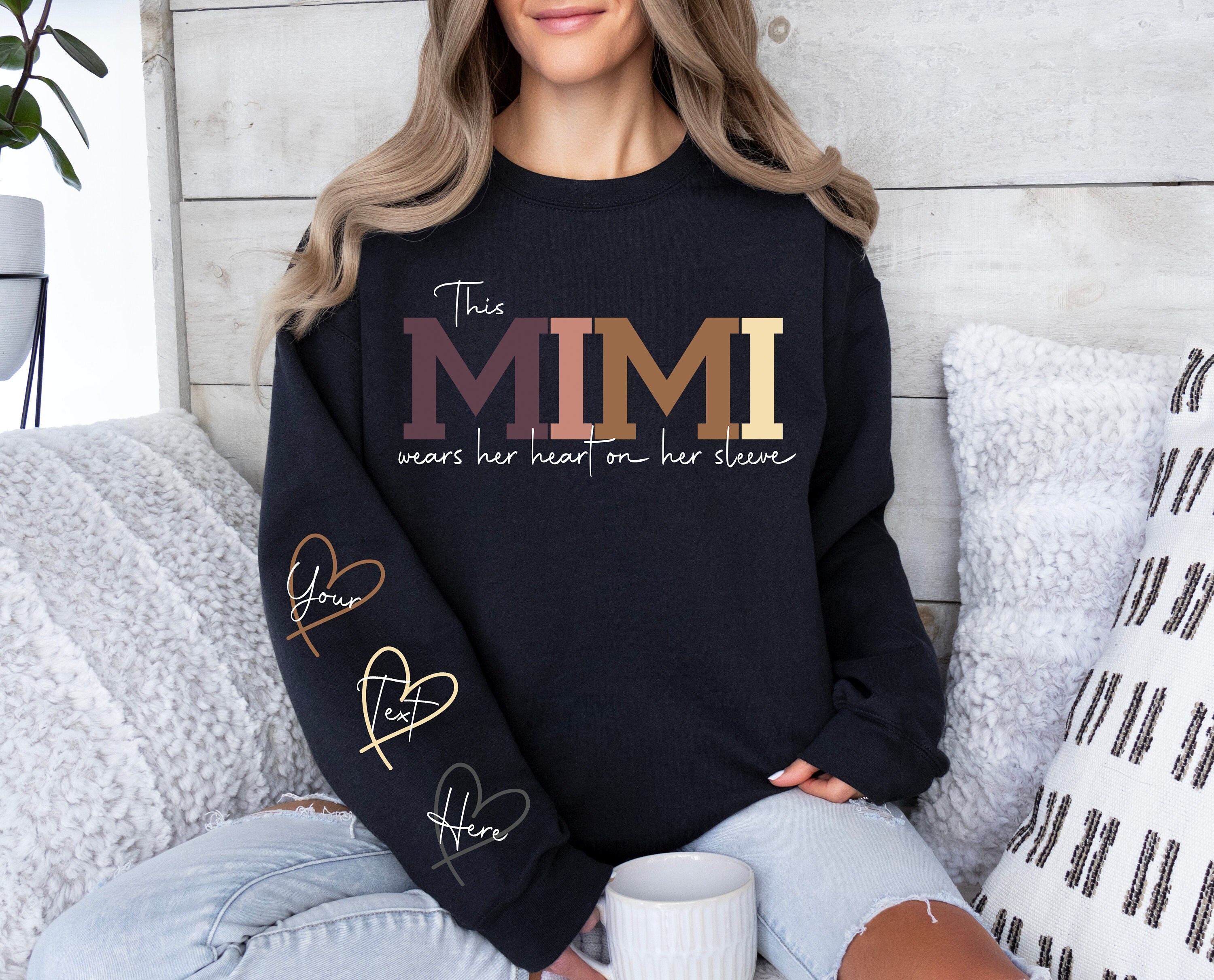 This Mimi Wears Her Heart on Her Sleeve SVG PNG Mimi Svg, Kids
