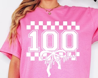 100 Days of School Coquette Bow Svg Coquette Teacher Bow Png, 100 days shirt design, School Teacher Png, Girls 100th Day Cut File for Cricut
