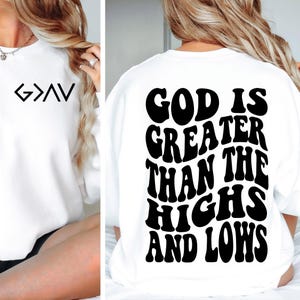 Gott ist größer als die Höhen und Tiefen SVG PNG, Bibel-Signatur-Svg-Design, Glaubempf-Svg-Png, christliches Png-Svg, Sublimation