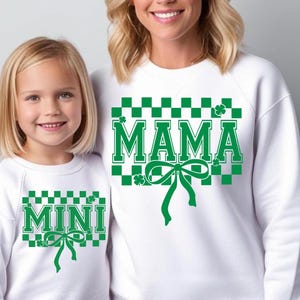 Lucky Mama and Mini SVG PNG St. Patrick&#39;s Day Mama Shirt Design png svg dfx Digital File Instant Download Cut File for Cricut Sublimation