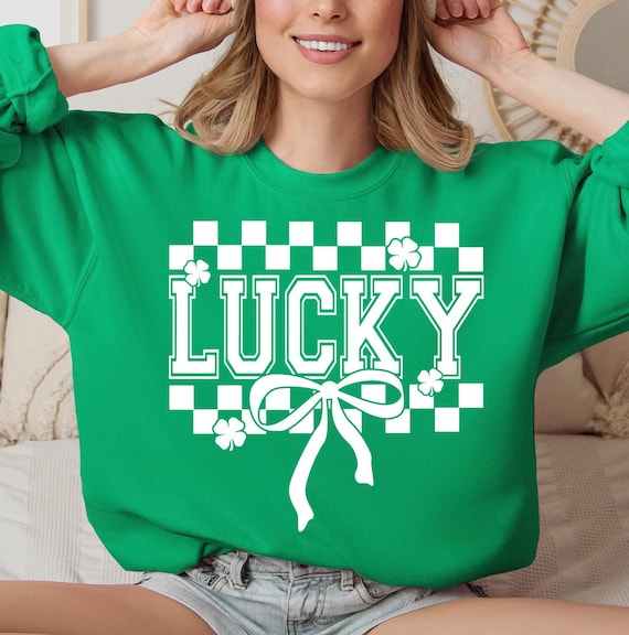 Lucky SVG Lucky PNG St. Patrick's Day Svg St Patricks Day Shirt Design Coquette Bow Digital File Download Sublimation Cut File for Cricut
