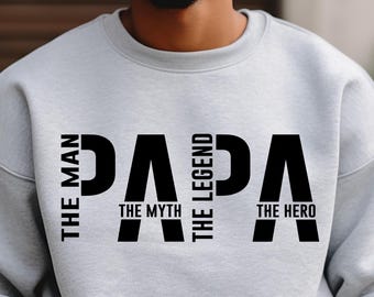 Papa The Man The Myth The Legend SVG PNG #Dadlife Papa svg, Funny svg, Papa png, Father's Day svg, Cut File for Cricut Sublimation File