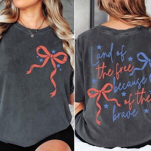Land of the Free Because of the Brave Svg Png Coquette Memorial Day Svg ...