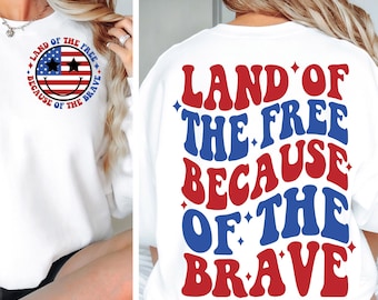 Pays de la liberté à cause des braves svg Png Memorial Day Svg Png Amérique svg Png patriotique svg Fête de l&#39;indépendance Png fichier de coupe par sublimation