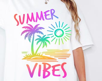 Summer Vibes  Png, Beach png Summer Png, Tropical Png, Sunshine Png Trendy Summer shirt png Tropical Sunset png retro summer sublimation