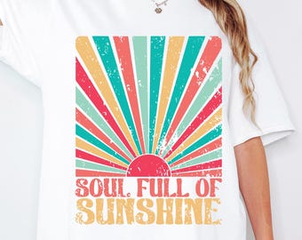 Soul Full of Sunshine PNG SVG, Retro Summer Sublimation, Popular Trendy Summer, Sunshine Png, Self Love Png, Summer PNG Sublimation