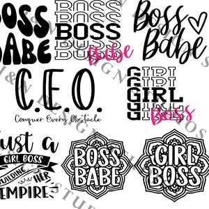 Girl Boss SVG Bundle Girl Boss PNG Shirt T-shirt Design DFX eps Cricut Cameo Silhouette Digital File Instant Download