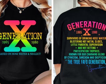 Generation X PNG Raised on Hose Water & Neglect Funny quote Sassy png Sarcastic png Snarky Sarcastic Png for Sublimation