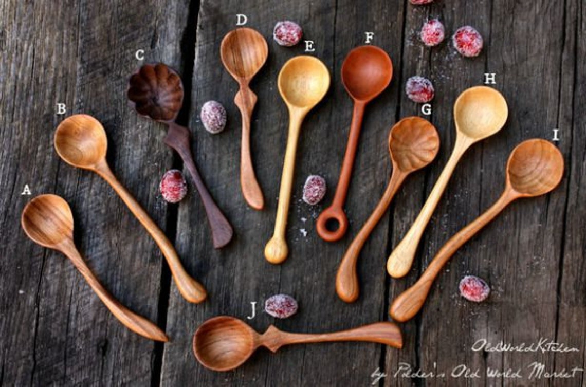 Mini Spoon Collection Wooden Miniature Serving Spoons Tiny Etsy