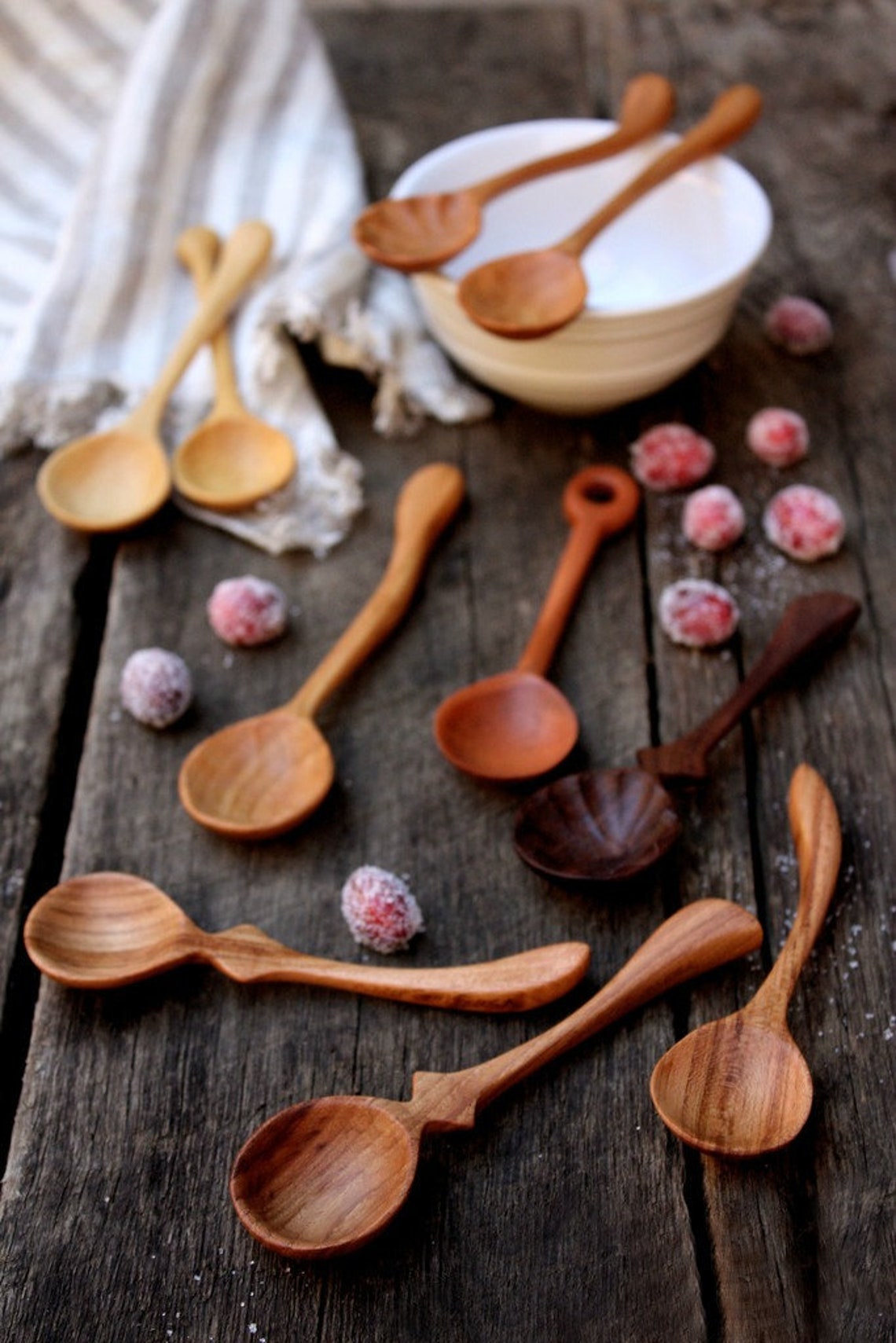 Mini Spoon Collection Wooden Miniature Serving Spoons Tiny Etsy