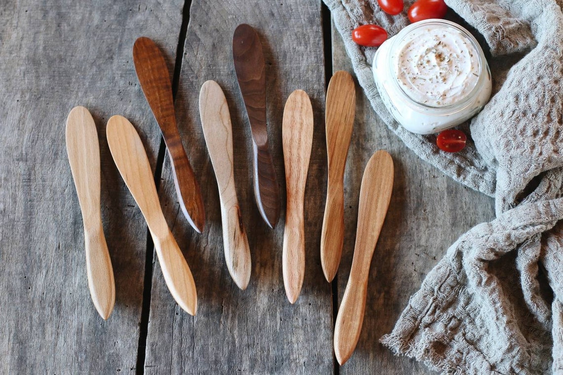 Handcrafted Basic Spreader Wooden Knife Cheese Spreader Etsy