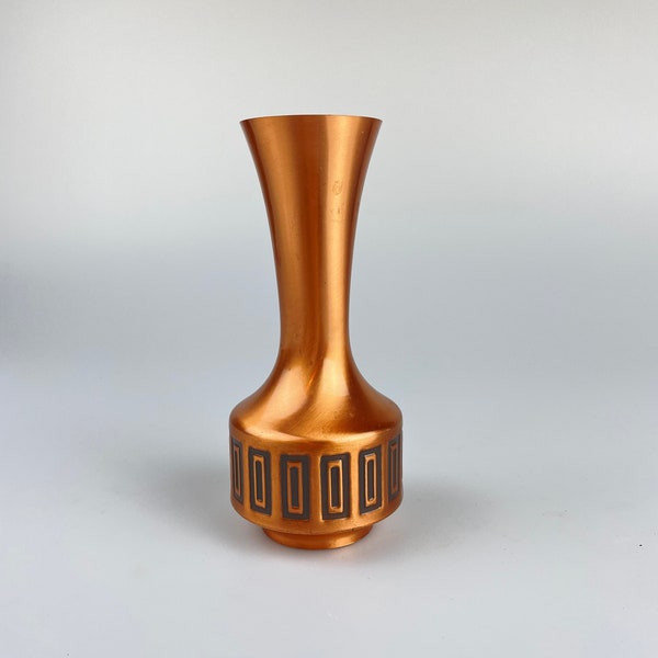 Vintage Brutalist copper vase