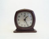 Brown vintage Bakelite Alarm Clock - Art Deco