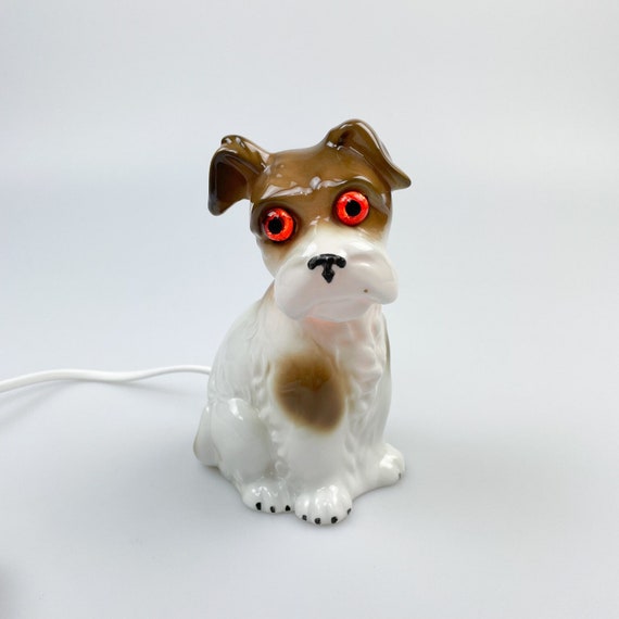 Porcelain Perfume Lamp Terrier Dog 50s Etsy Australia