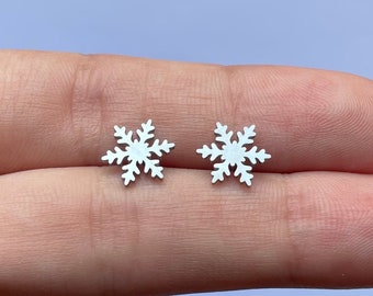 Stainless Steel Snowflake Earrings, Snow Earrings, Winter Earrings, Winter Festive Earrings, Winter Earrings, Snow Surgical Steel Earrings