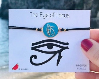 Egyptian Turquoise Bracelet - The Eye of Horus, Unusual Pyramid Charm for Prosperity and Protection, Perfect for Egypt Heritage Lovers