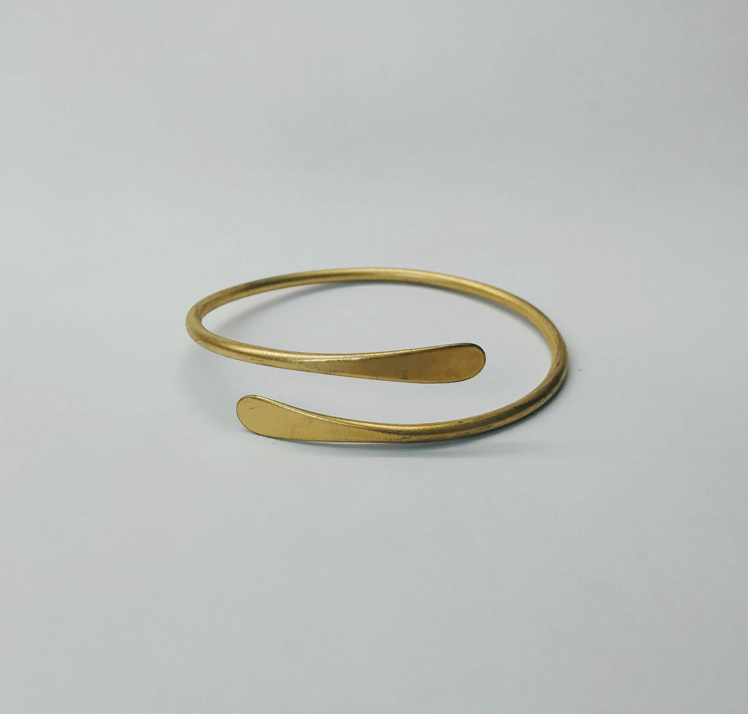 Bronze Forearm Wrap Bangle, Cross Over Adjustable Bangle, Bronze