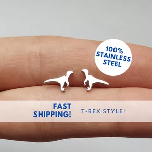 Edelstahl entzückende Dinosaurier Ohrringe, T-Rex Liebhaber Ohrringe, Dinosaurier Schmuck, chirurgischem Stahl T-Rex Ohrringe, Märchen Ohrstecker für Kinder