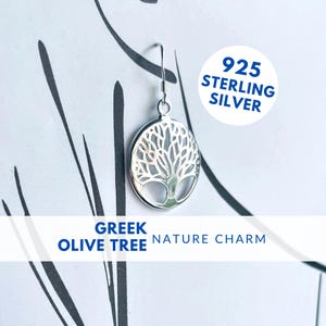Tree of Life Earrings Silver Dangle Nature Inspired Jewelry Boho Earrings for Spiritual Gift Delicate Drop Earring Oval Pendant