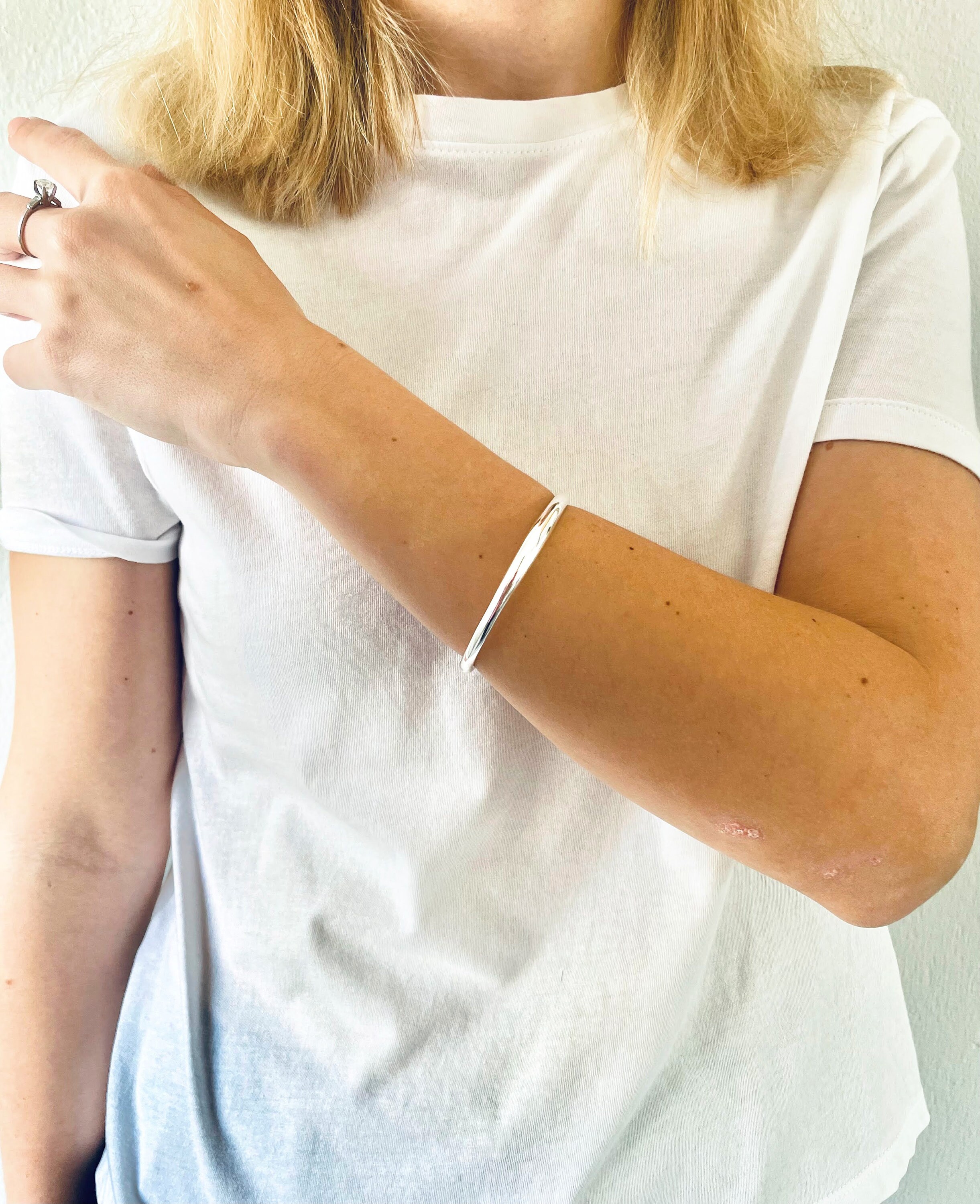 Greek Goddess Silver Steel Cuff for Aesthetic Gift Thin Eclectic ...