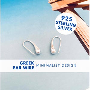 925 Sterling Silver Teardrop Earrings with Wire Hook Closure