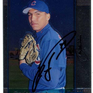 Carlos Zambrano gesigneerde 2000 Bowman Chrome Rookie Card 303 Chicago Cubs