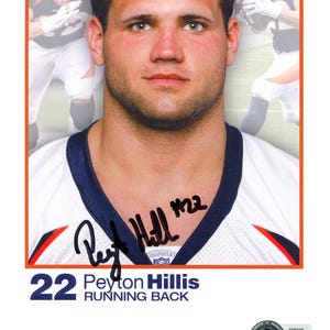 Peyton Hillis assinou Denver Broncos 8,5x6,5 Quest Ad Card Beckett 45096