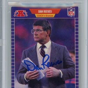 Dan Reeves autografou 1989 Pro Set #114 Trading Card Beckett 10 Slab