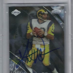 Kurt Warner z autografem 1999 Edge Preview KW Trading Card Beckett 10 Slab