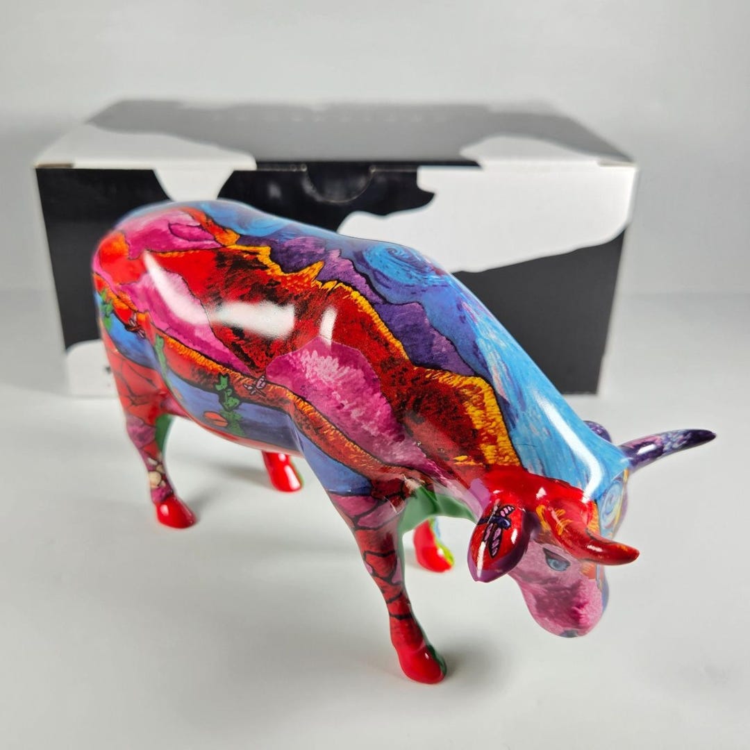 Red Rocks Figures RARE Cow Parade Van Gogh's Vegas & Red Rock 7329 Figurine Cowparade ...