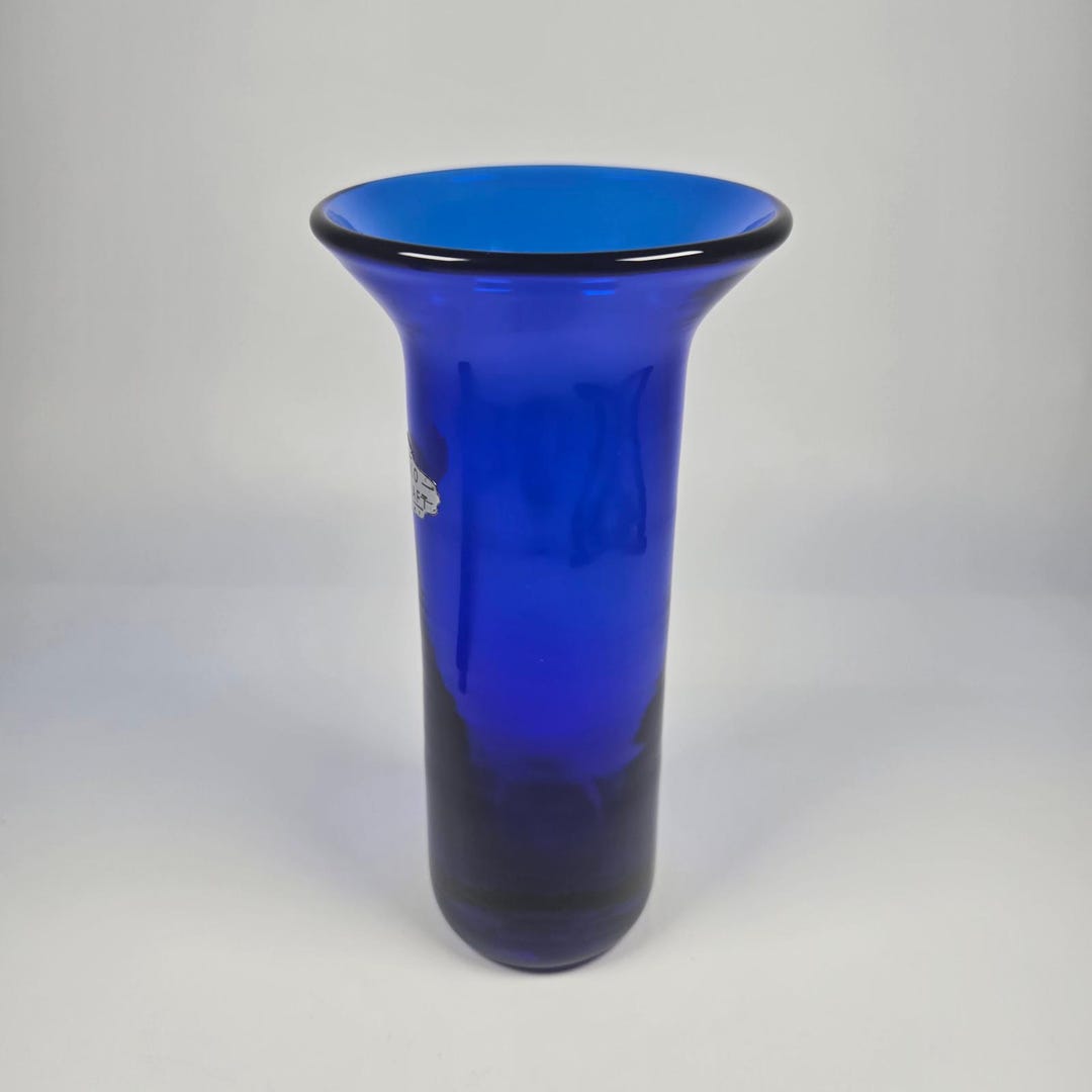 Vintage Blenco Handcraft Cobalt Blue Glass Bud Vase Mid Century Modern ...