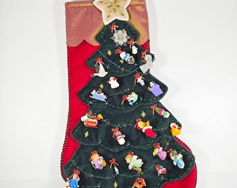 Vintage Hallmark-träd med 23 miniatyrdekorationer från 2005