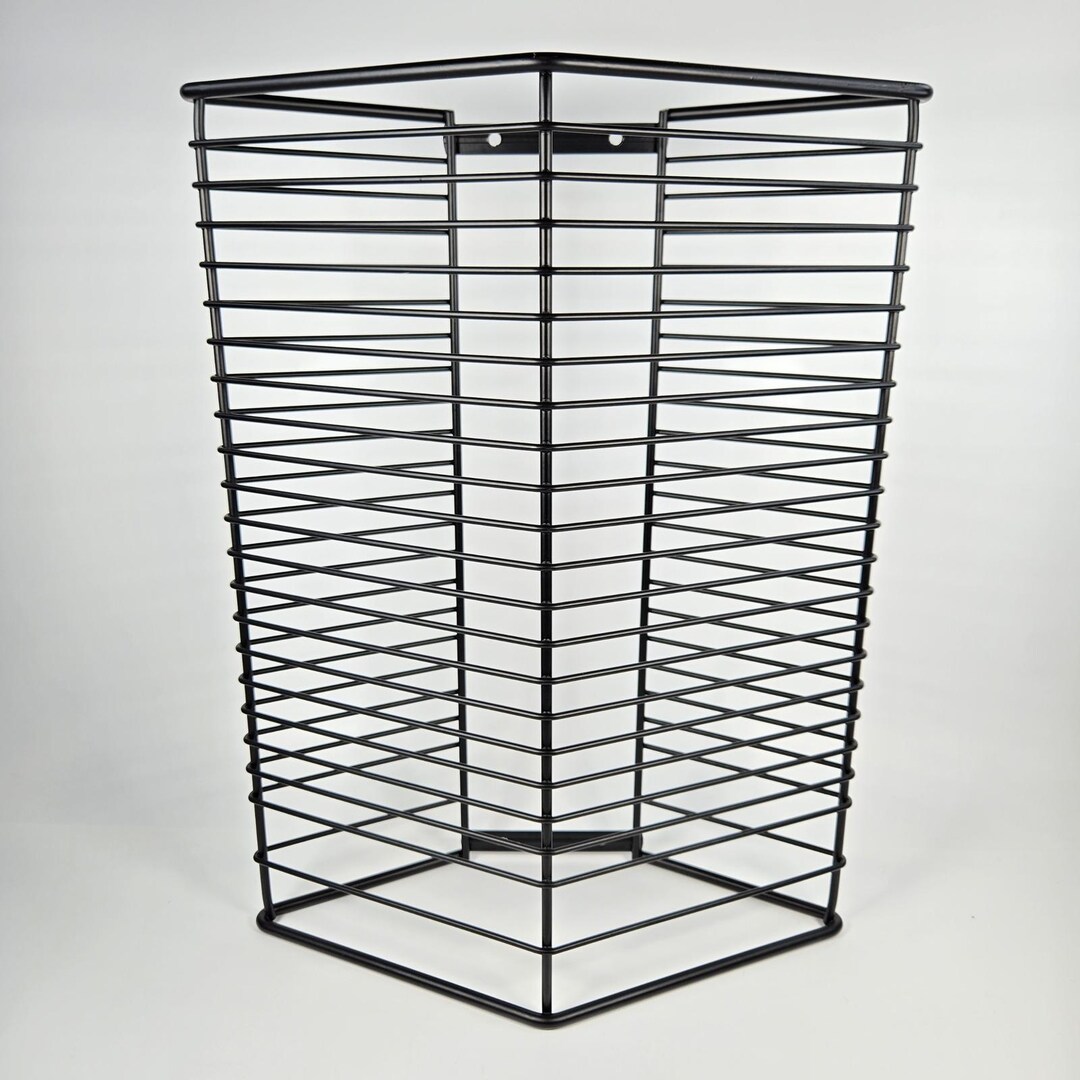 Black Metal Wire CD Storage Rack Wall Mount or Freestanding Media Tower ...