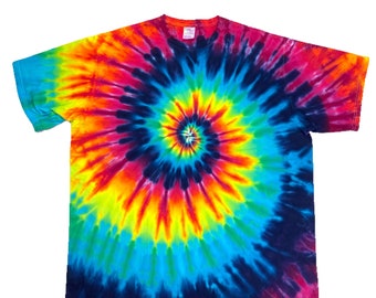 Size 2XL Rainbow Spiral Tie-Dye T-Shirt