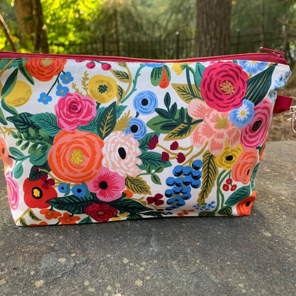 Rifle Paper Co. Wildwood Garden Party in Cream Zippered Pouch/Pencil Case/Makeup Bag