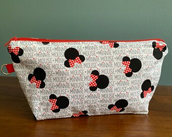 Disney Minnie Mouse Ears Zippered Pouch/Pencil Case/Makeup Bag