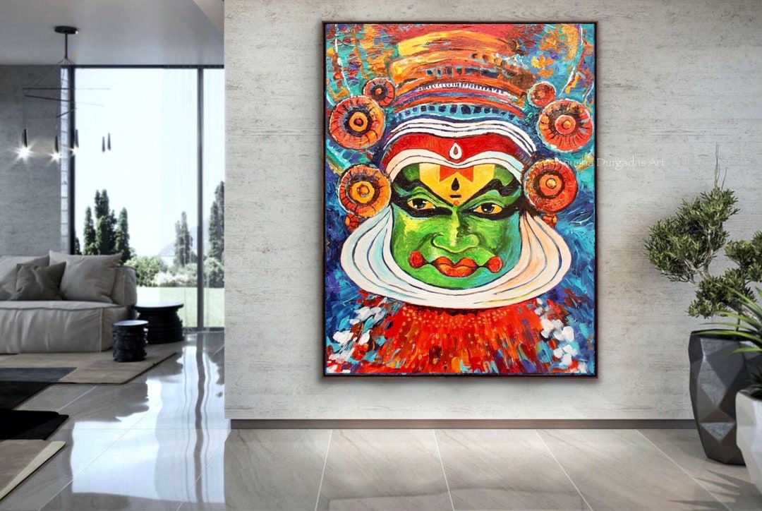 Kathakali Face Painting Abstract Kerala Art Modern Indian Art Malayalam
