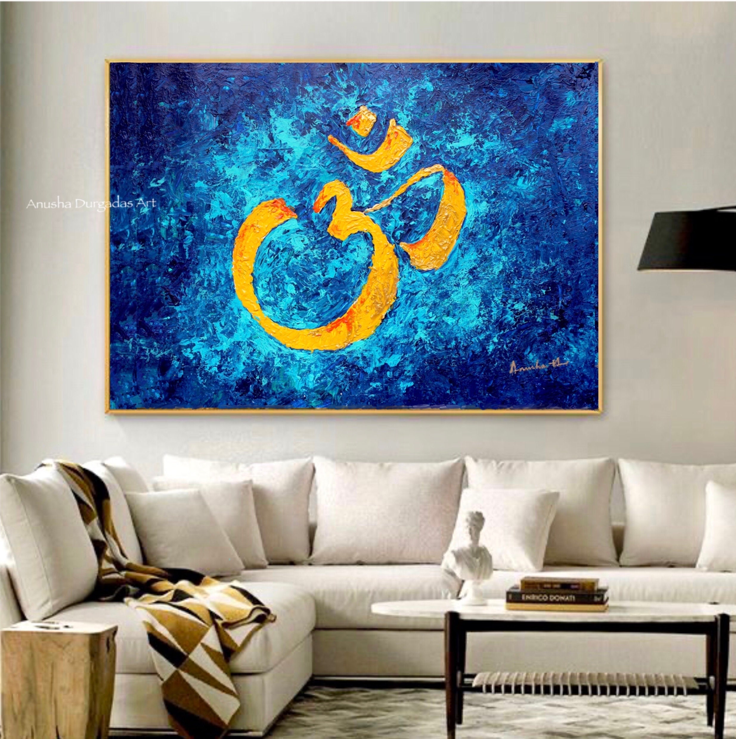 Buy OM Painting OM Shanti Wall Art Indian Decor Abstract Painting