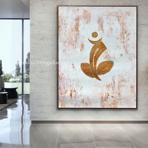 Large Indian Ganesha painting | Indian wall decor | Minimalist wall art | Abstract painting | Ganpati Painting | Modern art | Contemporary