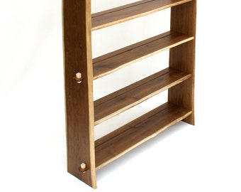 Live Edge Bookcase, Waney Edge, Natural Edge, Fumed Oak