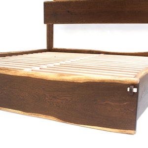 Live Edge Bed Natural, Slabfoot, King, Queen, Any size, Bett, Cama, Fumed Oak image 1