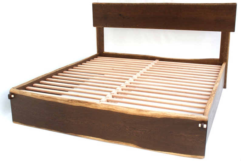 Live Edge Bed Natural, Slabfoot, King, Queen, Any size, Bett, Cama, Fumed Oak image 2