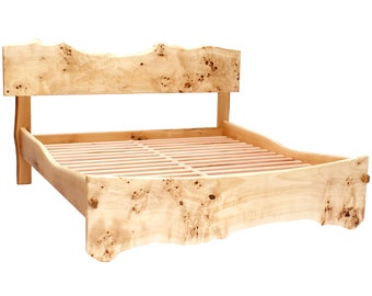 Live Edge Bed Natural, Highly Figured, King, Queen, Any size, Bett, Cama, Fumed Oak