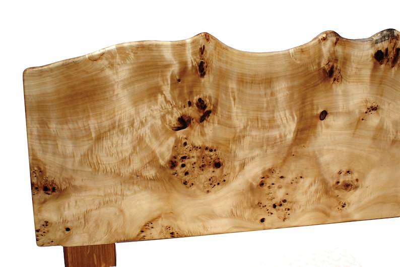 Live Edge Bed Natural, Highly Figured, King, Queen, Cualquier tamaño, Bett, Cama, Roble ahumado imagen 4